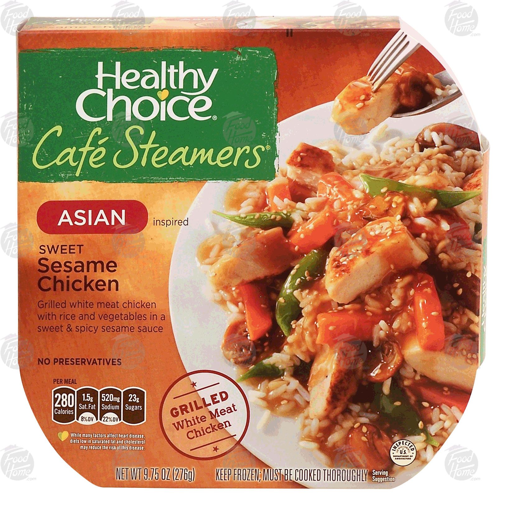 Healthy Choice Cafe Steamers asian inspired sweet sesame chicken, with rice and vegetables in a sweet & spicy sesame sauce Full-Size Picture